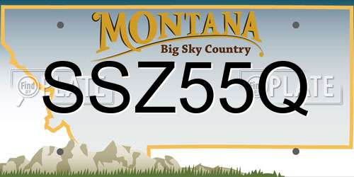 SSZ55Q Montana License Plate