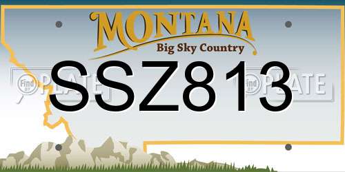 SSZ813 Montana License Plate