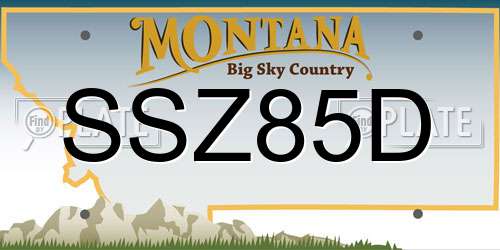 SSZ85D Montana License Plate