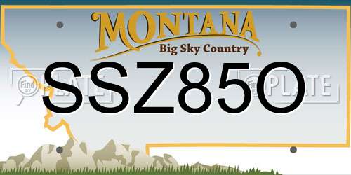SSZ85O Montana License Plate