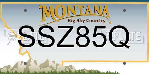 SSZ85Q Montana License Plate