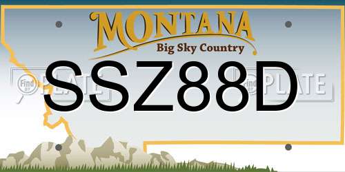 SSZ88D Montana License Plate