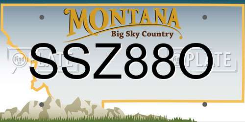 SSZ88O Montana License Plate