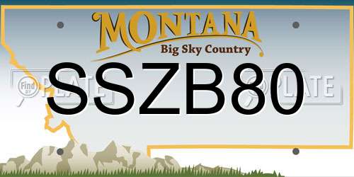 SSZB80 Montana License Plate