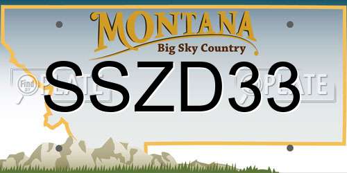 SSZD33 Montana License Plate