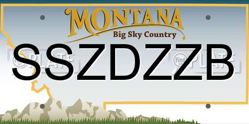 SSZDZZB Montana License Plate