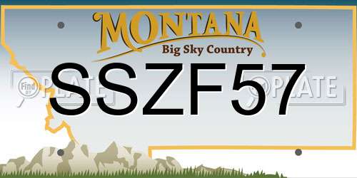 SSZF57 Montana License Plate