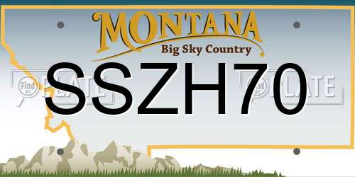SSZH70 Montana License Plate