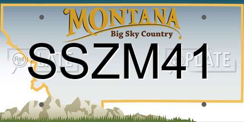 SSZM41 Montana License Plate