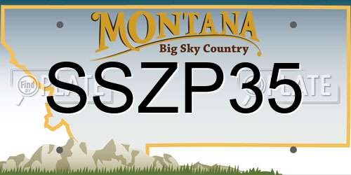 SSZP35 Montana License Plate