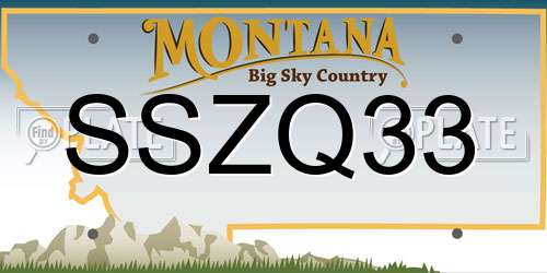 SSZQ33 Montana License Plate