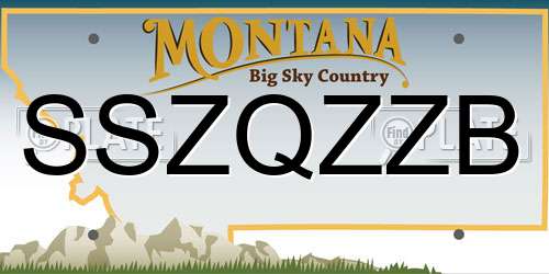 SSZQZZB Montana License Plate