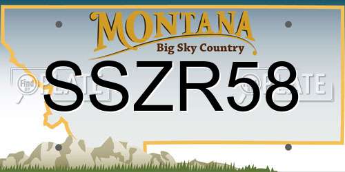 SSZR58 Montana License Plate