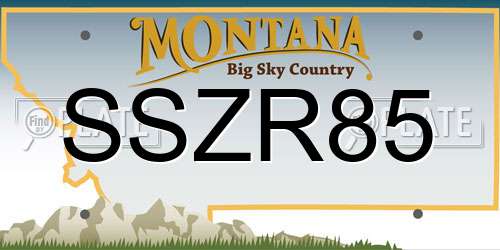 SSZR85 Montana License Plate