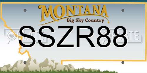 SSZR88 Montana License Plate