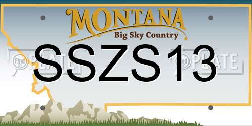 SSZS13 Montana License Plate