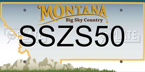SSZS50 Montana License Plate