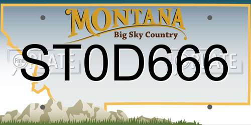 ST0D666 Montana License Plate