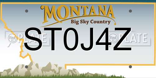 ST0J4Z Montana License Plate