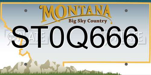 ST0Q666 Montana License Plate