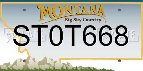 ST0T668 Montana License Plate