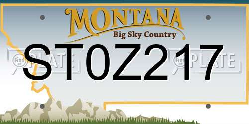 ST0Z217 Montana License Plate