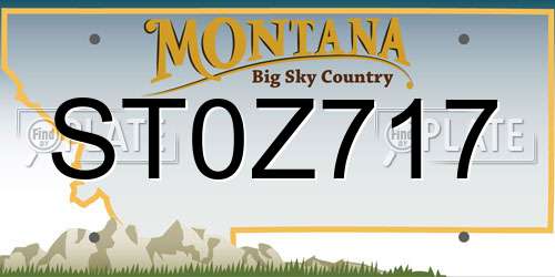 ST0Z717 Montana License Plate