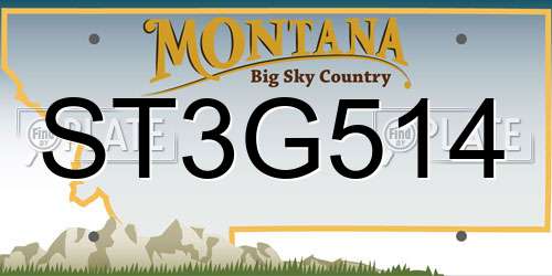 ST3G514 Montana License Plate