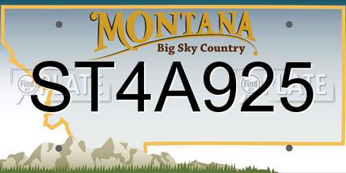 ST4A925 Montana License Plate