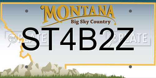 ST4B2Z Montana License Plate