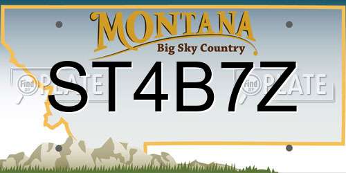 ST4B7Z Montana License Plate