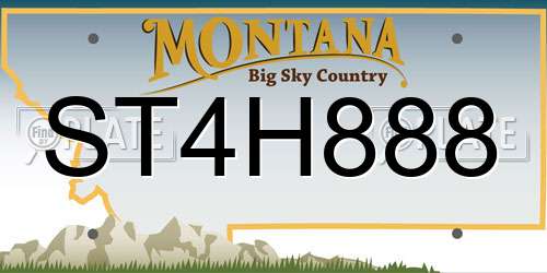 ST4H888 Montana License Plate