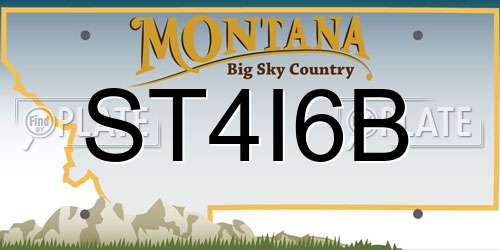 ST4I6B Montana License Plate