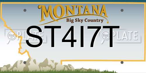 ST4I7T Montana License Plate