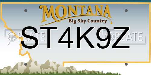 ST4K9Z Montana License Plate