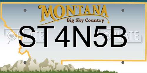 ST4N5B Montana License Plate