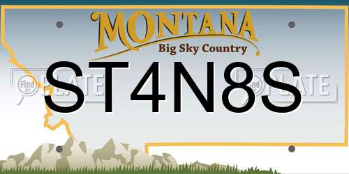 ST4N8S Montana License Plate