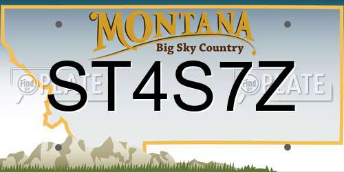 ST4S7Z Montana License Plate