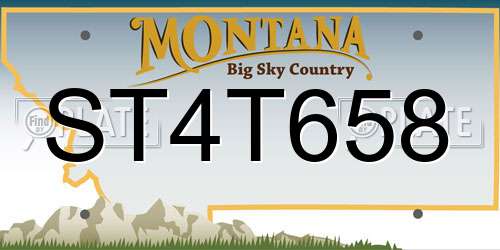 ST4T658 Montana License Plate
