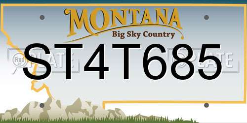 ST4T685 Montana License Plate