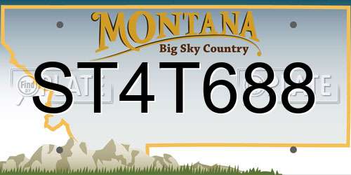 ST4T688 Montana License Plate