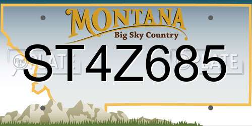 ST4Z685 Montana License Plate