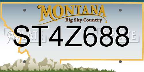 ST4Z688 Montana License Plate