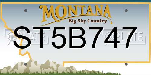 ST5B747 Montana License Plate