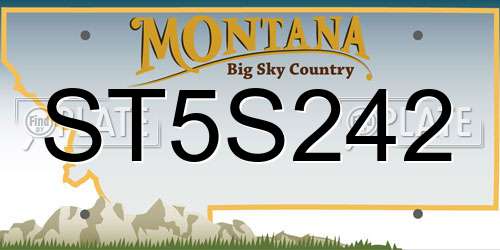 ST5S242 Montana License Plate
