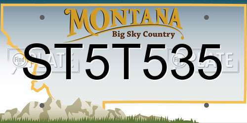 ST5T535 Montana License Plate