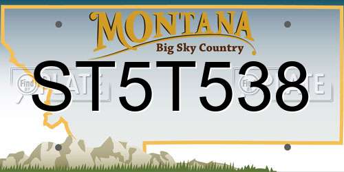 ST5T538 Montana License Plate