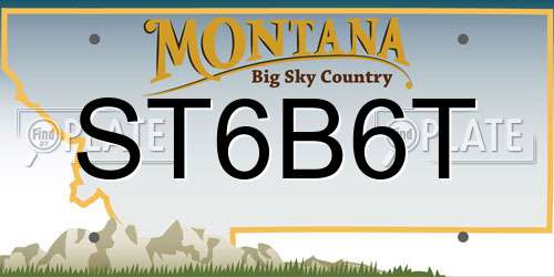 ST6B6T Montana License Plate