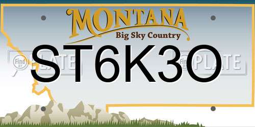 ST6K3O Montana License Plate