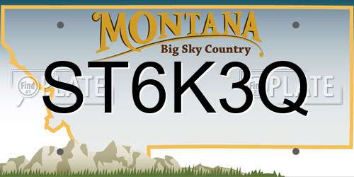 ST6K3Q Montana License Plate